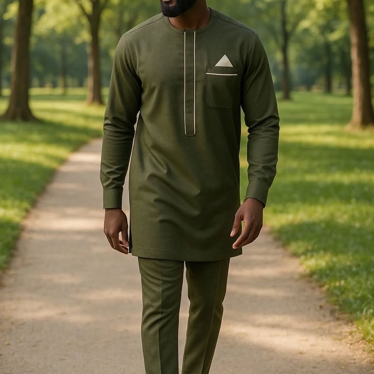 African Men’s 2-Piece Suit – Shirt & Pant Set