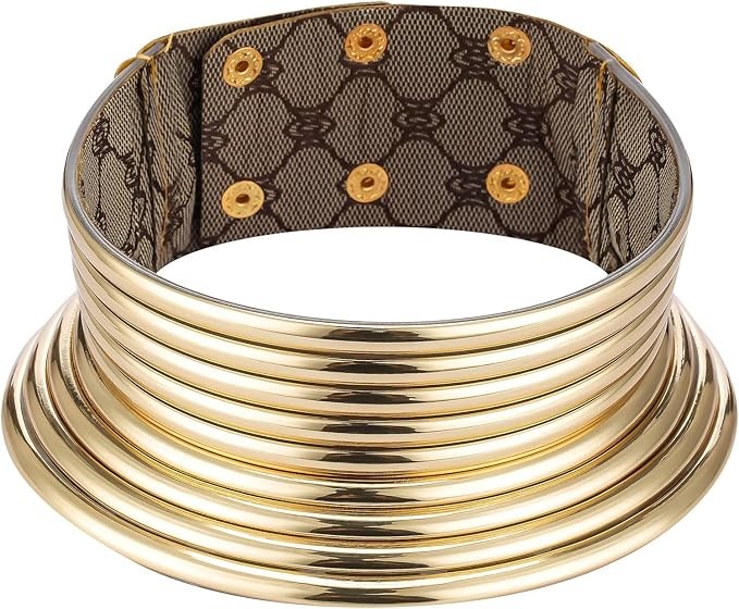meekoo African Necklace Punk Gothic Chunky Necklace Gold Necklaces for Women Men Christmas Birthday Gift