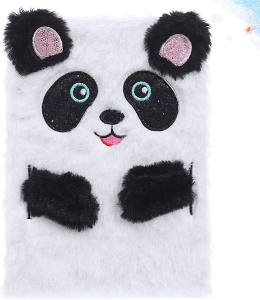 Fuzzy Plush Notebook Journal Cute Cartoon Bear Diary for Kids Girls Boys Writing Drawing (A5, 160 Lined Pages)