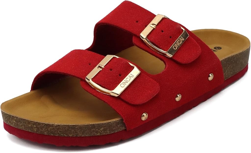 Women's Mules Buckle Mules And Clogs Women's Open Toe Leather Summer Cork Sandals