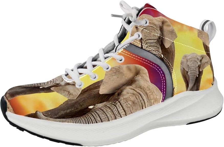 African Elephant Family Men's Running Shoes Tennis Training Walking Gym Athletic Shoes, Multicolor, 9 US