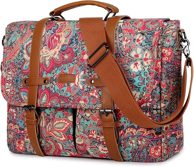 YL-01 La Sacoche à bandoulière pour ordinateur portable 15,6'' avec impression pour femme, Bohemian