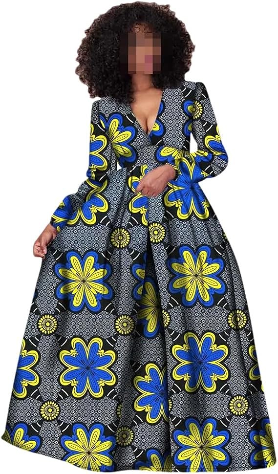 african dress for women ankara print long sleeve long dress bazin rich dress dashiki outfits