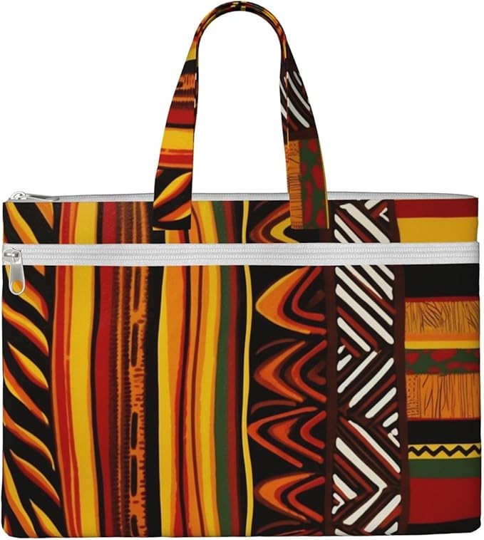 AMREWQYL African Printed Canvas Stripe Crossbody Handbag Black One Size, Black, One Size