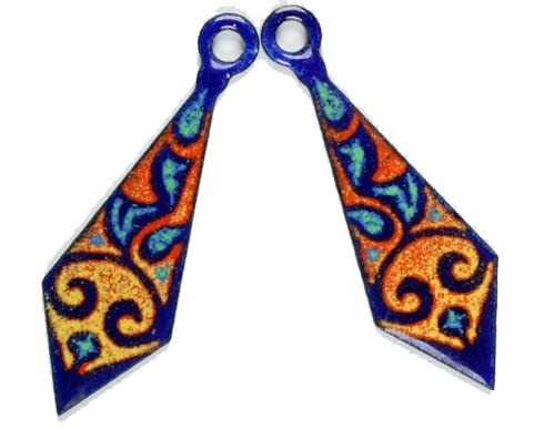 Paire de Boucles d'oreilles femme celtes émail sur cuivre