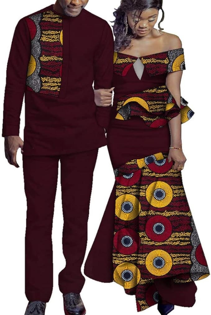 Men's and women's clothing sets for summer wedding traditional african matching clothes for couples