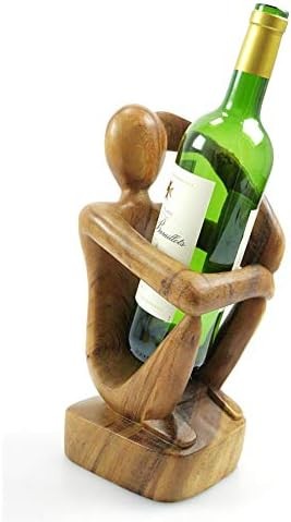Coco Papaya Wine Bottle Holder – Thinker Wine Bottle Display in Wood with Natural Wax Finish