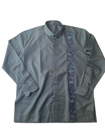 Men's Traditional Long-Sleeve Shirt with Accent Strip