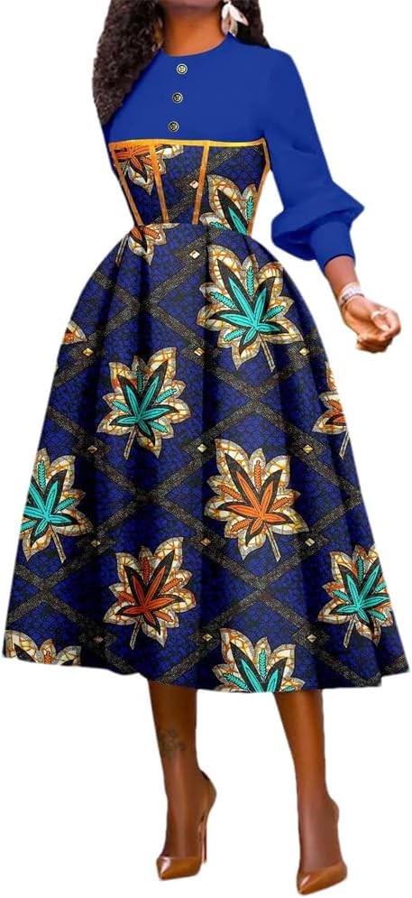 african print dress for women vintage dashiki dress long sleeve dress ankara dress
