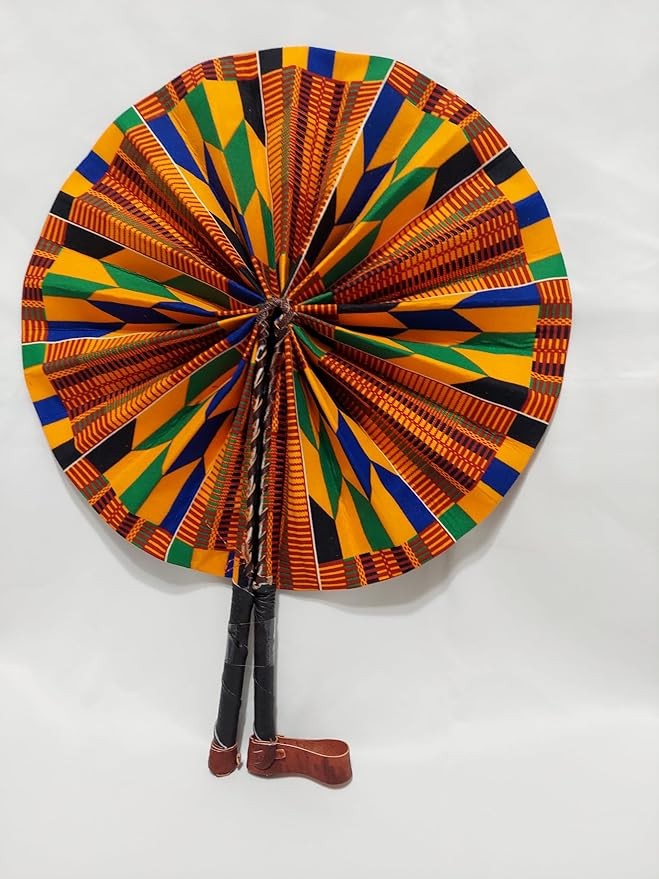 Handmade African Fabric Folding Fan for African TV