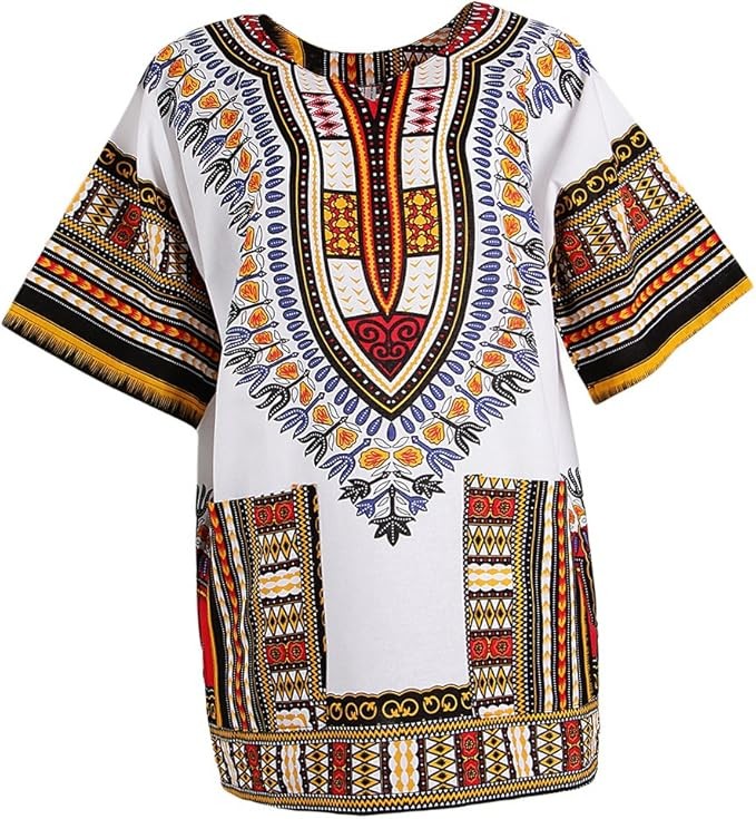 Fenteer Men's African T-Shirt Malloom Shirt Slim Fit Short Sleeve Casual Top Blouse - Yellow, Unique
