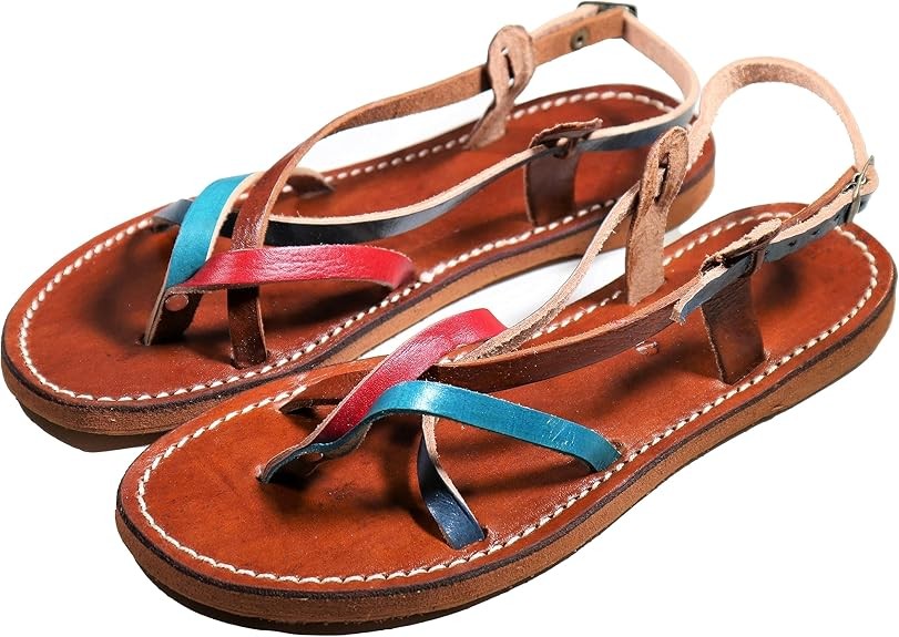 TK B&D Moroccan Summer Women's Sandals in Multicolored Leather Handmade in Morocco - Summer