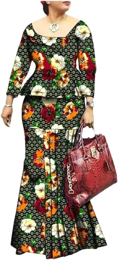 African dresses for women Bazin Riche Ankara Print Dashiki custom wax batik dress
