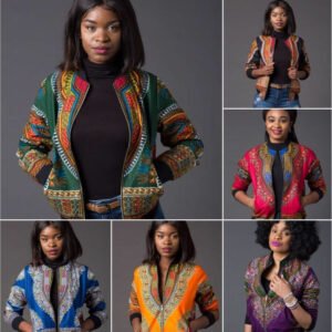 African printed short coat women