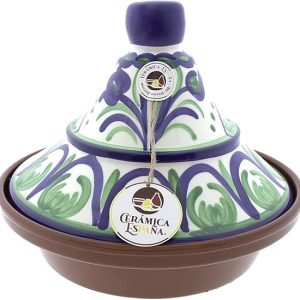 Tajine boue réfractaire | Tajine marocaine | Tajine céramique traditionnelle | Tajine pour four | Tajine avec couvercle - Modèle M03 | Décoration 100% faite à la main | 27x27x23 cm