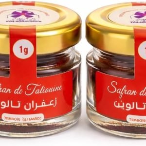 Safran de Taliouine AOP Maroc 2x1g – Pistils 100% Pur – Épice Premium – Récolté à la Main – Qualité Supérieure Cuisine & Gastronomie