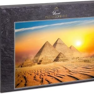 Ulmer Puzzleschmiede - Puzzle Le Pays des pharaons: Puzzle 1000 pièces - Motif pittoresque de l'Égypte avec Les Pyramides sous Le Soleil Chaud du désert
