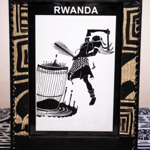 Cadre Décoratif Rwandais en Cuir – Art Mural Ethnique