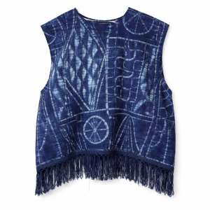 Haut Ndop ORIGINAL à Franges – Indigo Traditionnel
