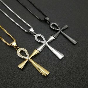 Egyptian Ankh Key Pendant Stainless Steel Cast Necklace