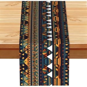 Chemin de Table à Motifs Africains – Décoration Textile Élégante