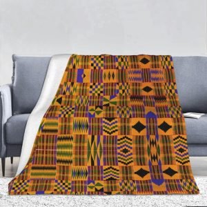 Couverture Kente Africaine – Plaid Décoratif Multicolore
