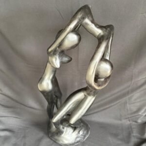 Sculpture Africaine Traditionnelle du Couple – Art Décoratif Abstrait