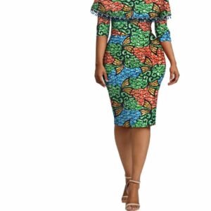 African Ethnic Characteristic Batik Printed Cotton Dress Dress Skirt