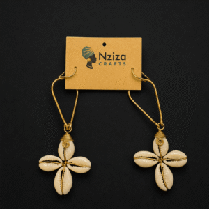 Boucles d’Oreilles Artisanales du Rwanda – Coquillages et Laiton