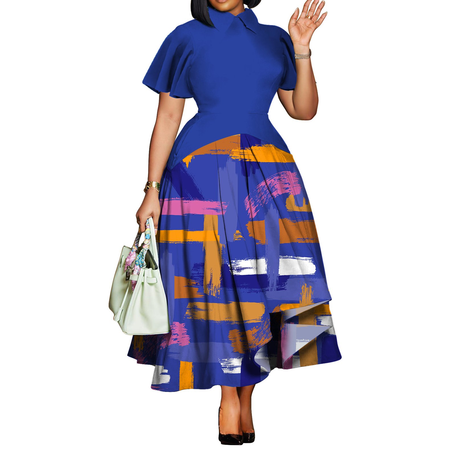 Summer Fashion Elegant African Plus Size Dress - Image 8