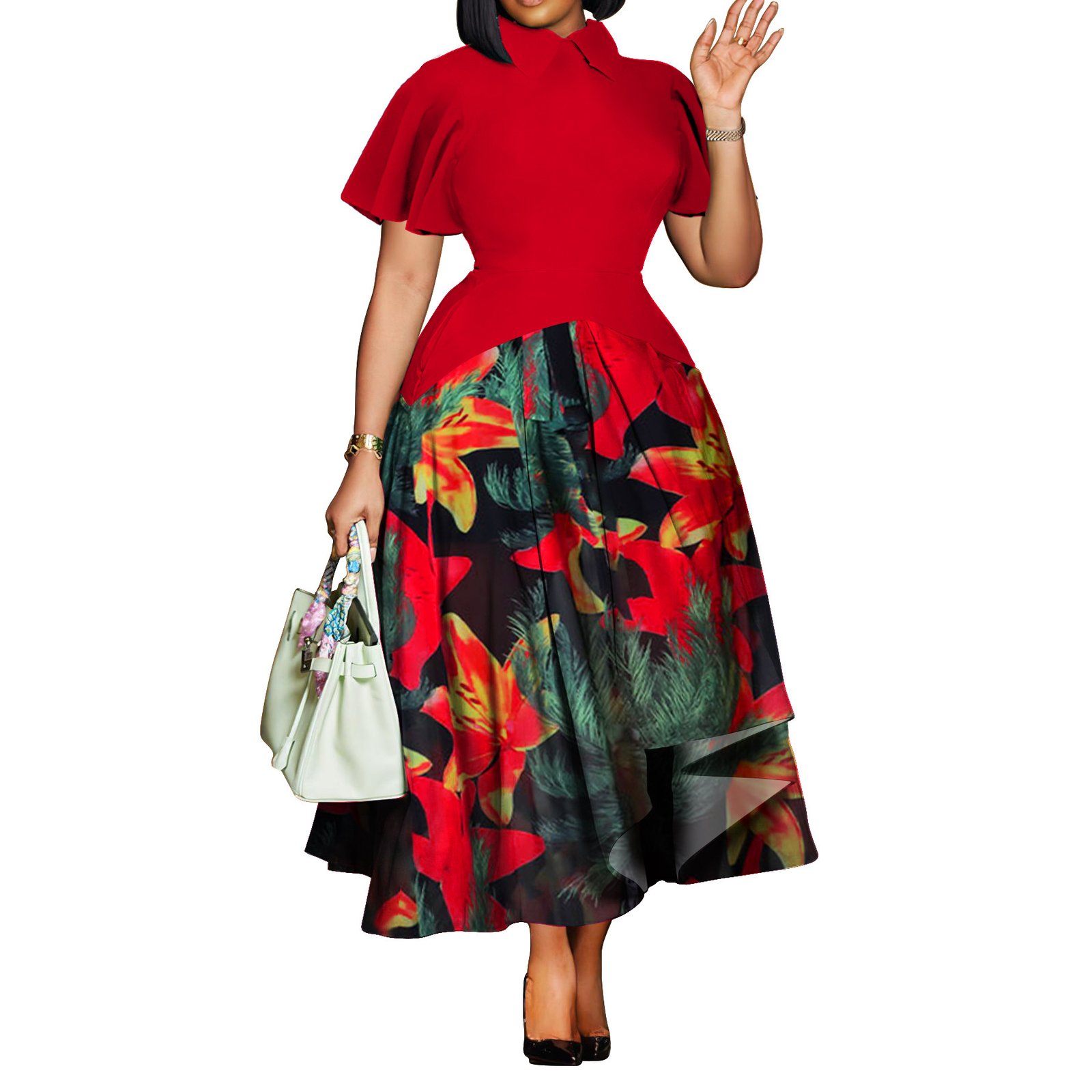 Summer Fashion Elegant African Plus Size Dress - Image 6