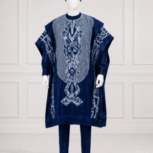 Grand Boubou Cérémonie Homme Bleu Royal – Style Agbada Brodé
