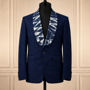 Blazer Homme Bleu Nuit – Col Châle Indigo Élégance Premium