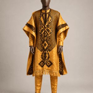 Grand Boubou Homme Doré – Tenue Cérémonie Africaine Prestige