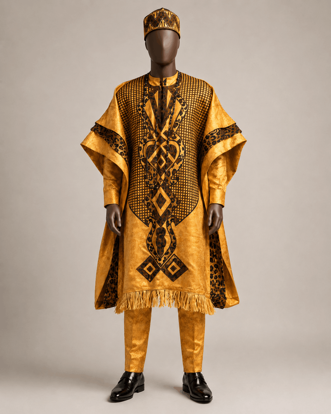 Grand Boubou Homme Doré – Tenue Cérémonie Africaine Prestige