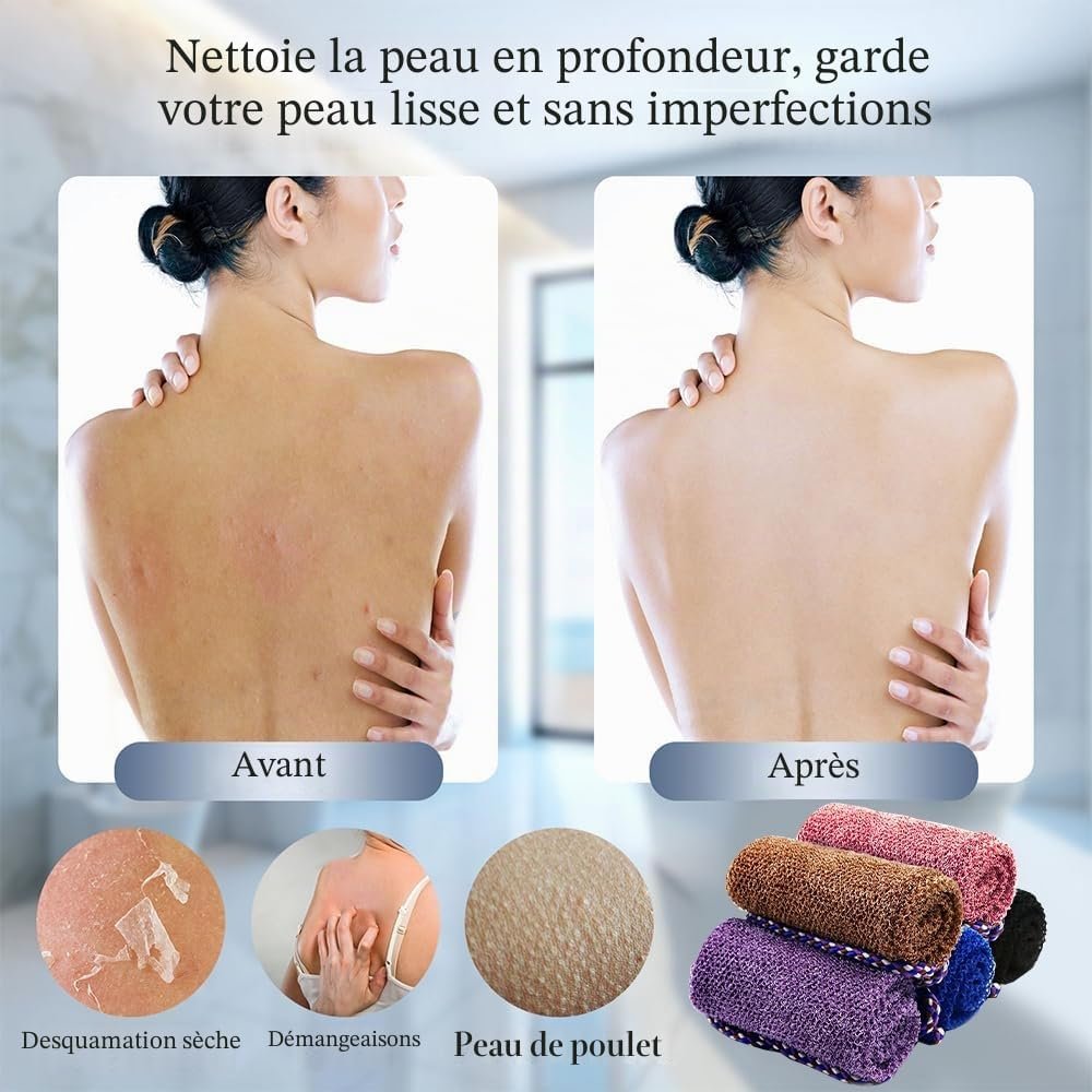 Pinkiou 5 Pièces Eponge Africaine Exfoliante, Gommage Gant de Toilette - Image 5